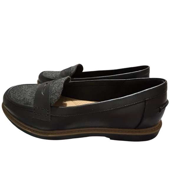 Clarks Black Leather Collection Shoes Loafers Women’s Size 8 Soft Cushion. - Picture 3 of 9